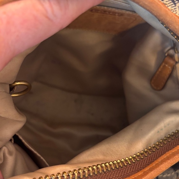 Vintage Coach Floral Hobo Bag - RARE! Blue and Tan - Picture 5 of 8